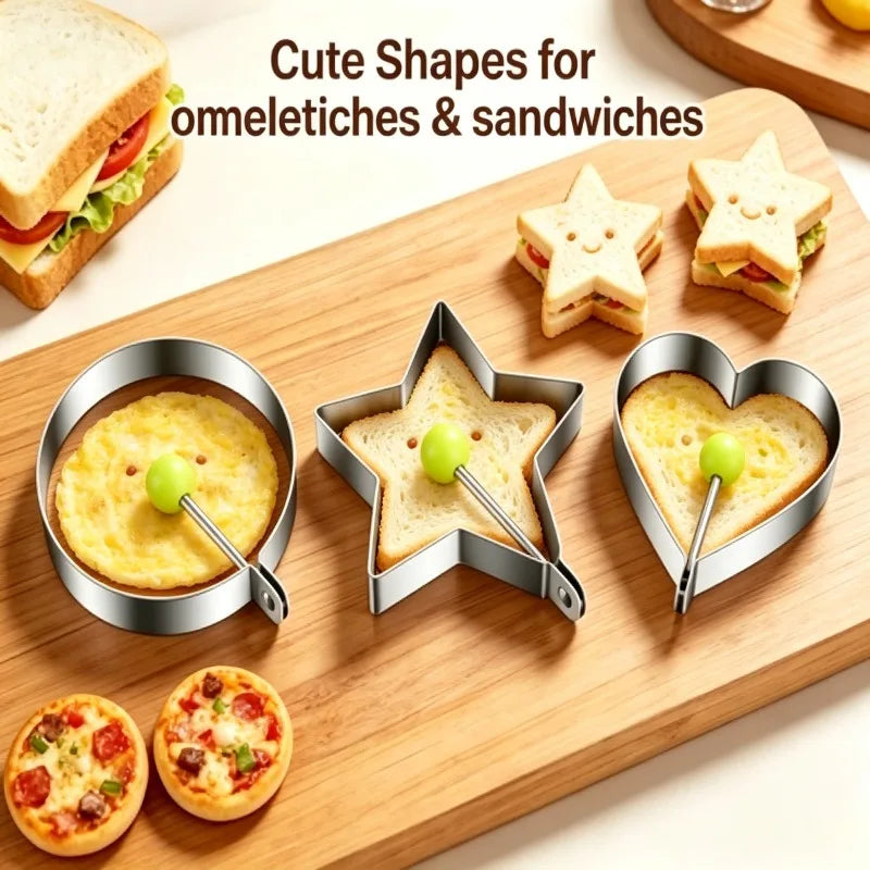 1/4/5pcs Stainless Steel Omelette Forming Machine Mold Breakfast