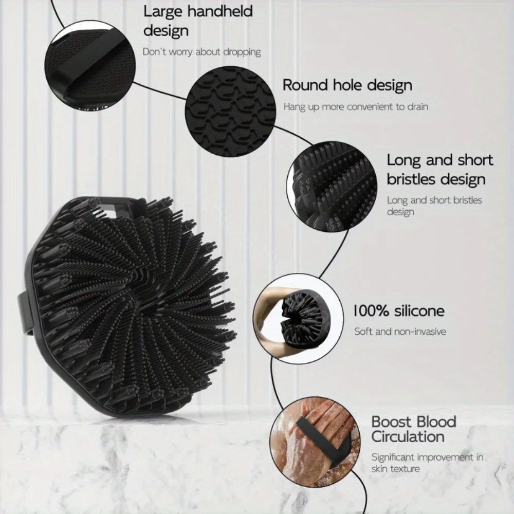 Bath Soft Silicone Back Brush Bath Shower Sponge