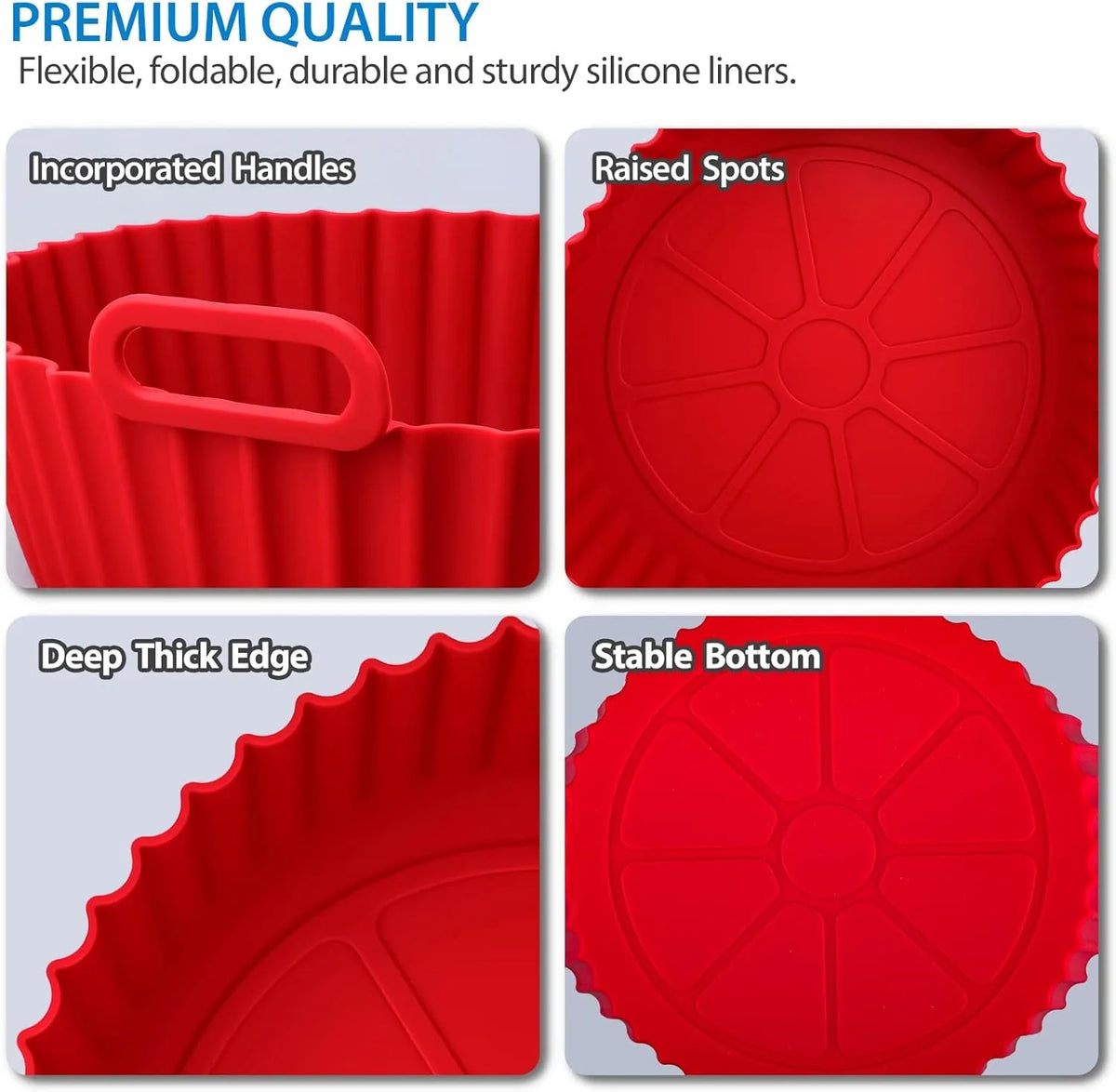 1pc Air Fryer Silicone Baking Tray Mat Circular