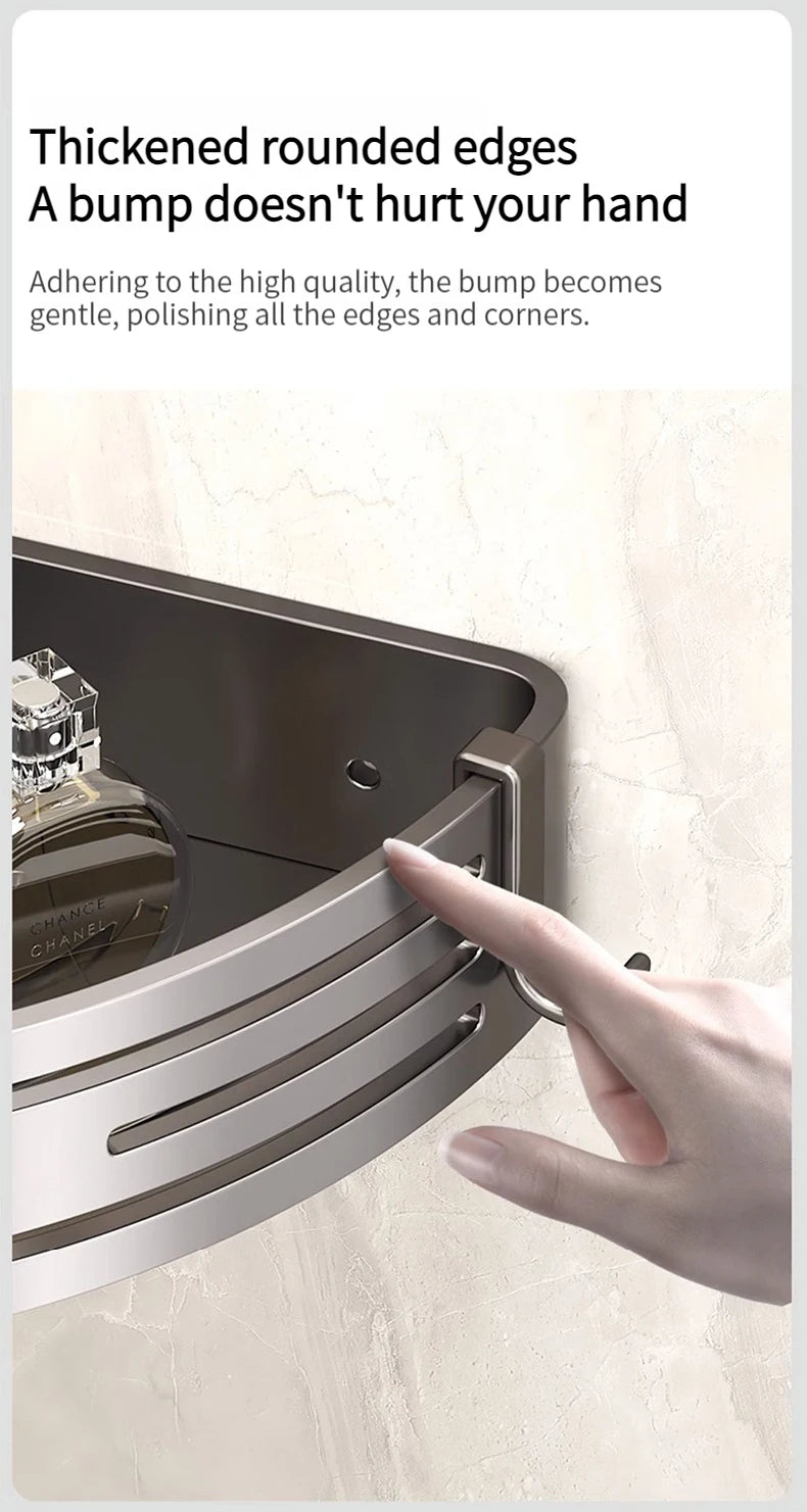 No Drill Sticker Walls Installation Aluminum Bathroom Shelf