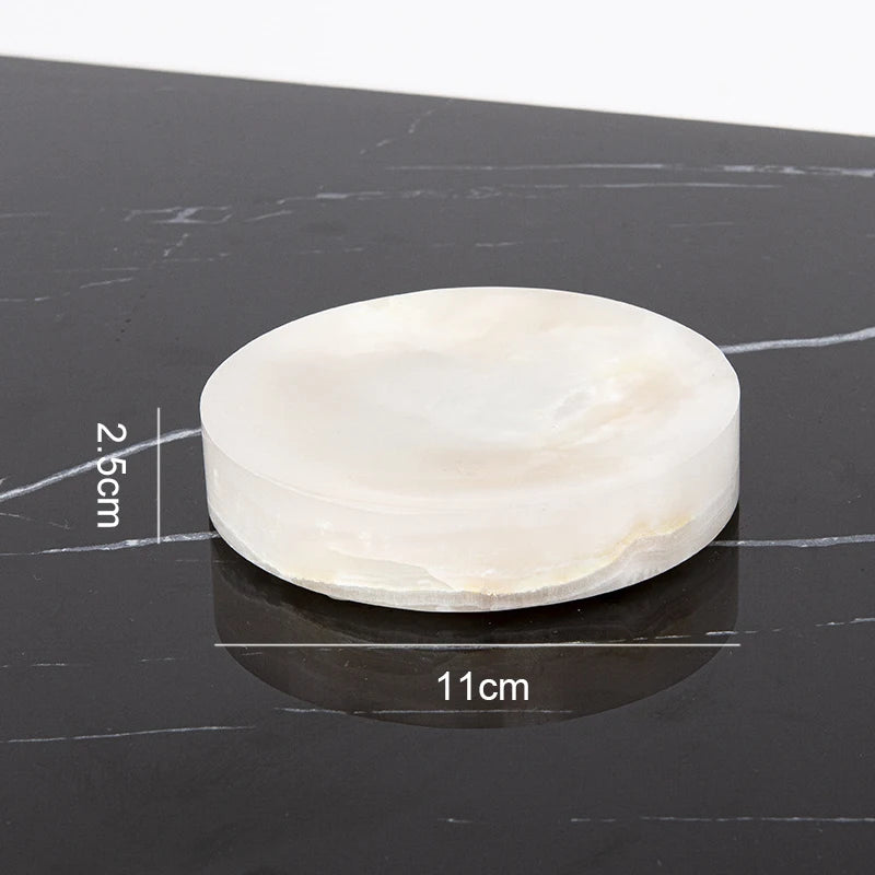 White Onyx Natural Marble Bathroom Luxury Soap Dispenser