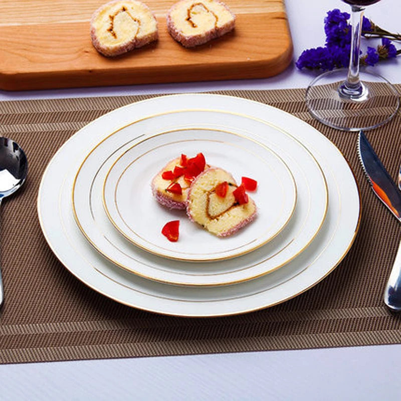 White Porcelain Dinner Plate Light Luxury Food Disk