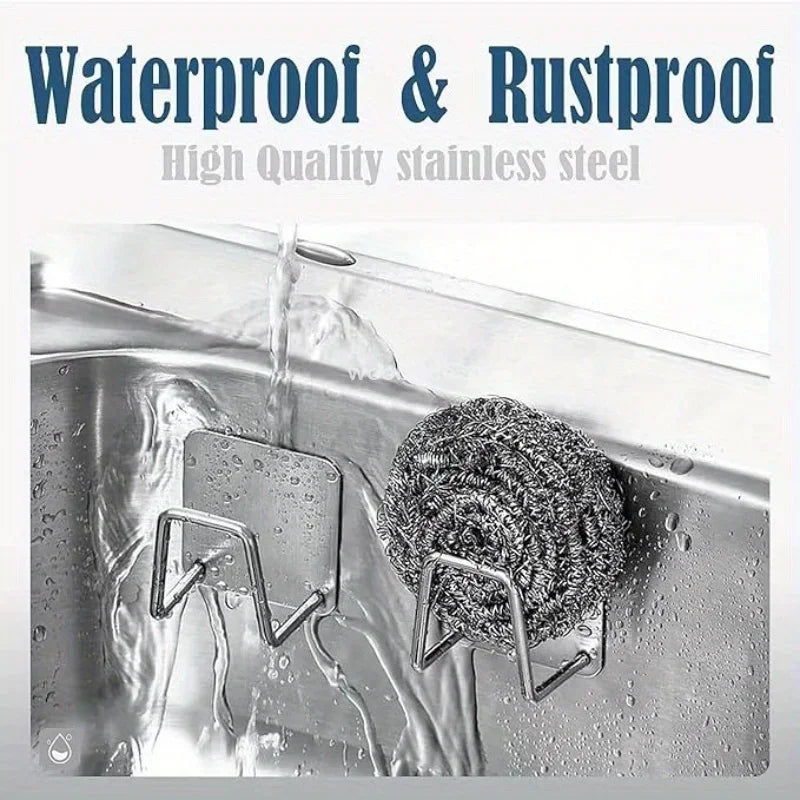 Sponge Holder Sink Stainless Steel Sink Shelf Adhesive