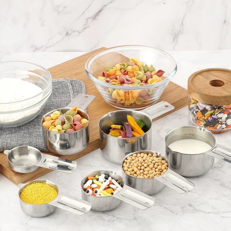 7pcs/Set Metal Measuring Cup Sets Stackable Measuring Cups