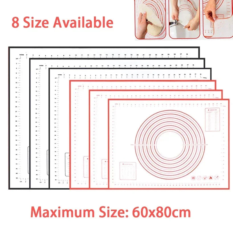 Silicone Baking Mat Rolling Kneading Pad Pastry Crepes