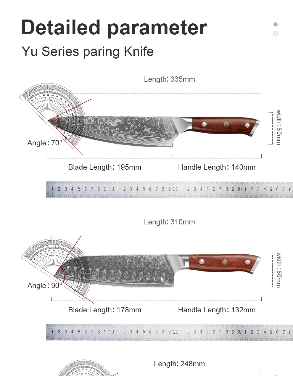1-4 Knife 67 Layer Damascus Stee Super Sharp