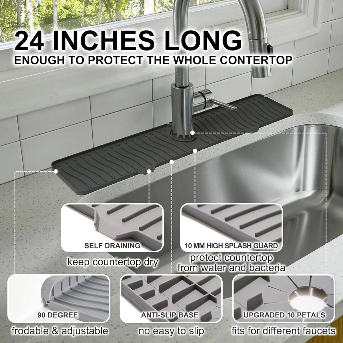 Extra Large Silicone Dish Drying Mat - Non-Slip