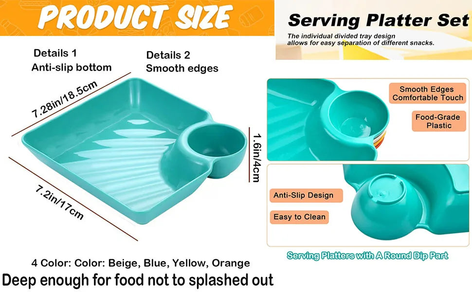 Chip Dip Serving Platter Plastic Dumpling Plates Sauce