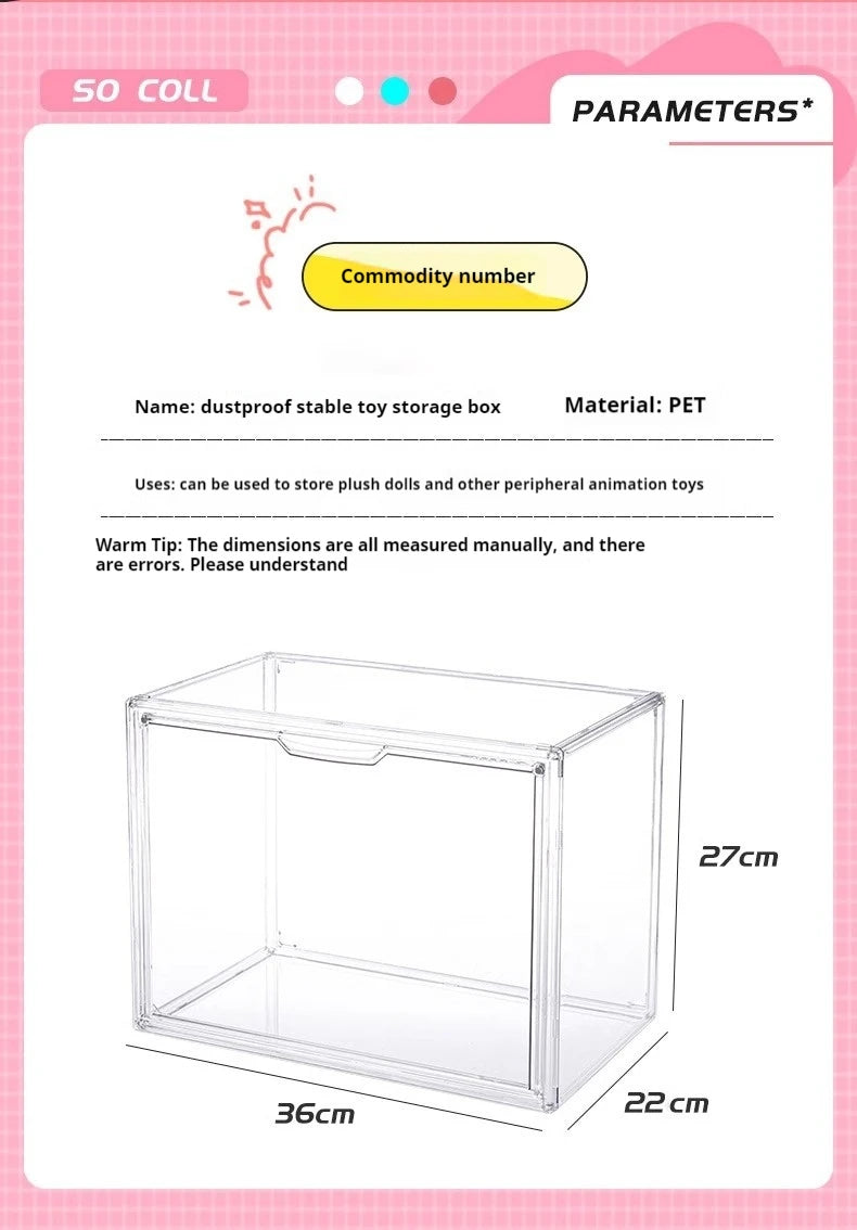 Labubu Storage Box Display Stand Transparent Dustproof Blind
