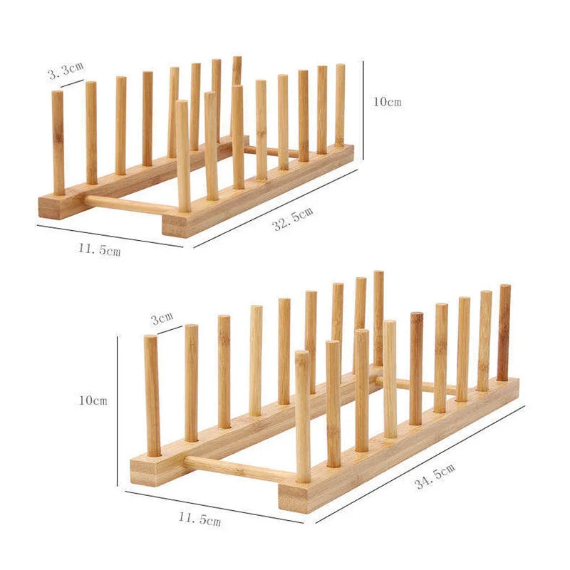 Plate Storage Rack Wooden Dish Rack Cup Dish