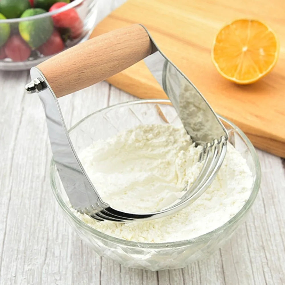 Baking Dough Blender Wood Handle Curved Design Flour