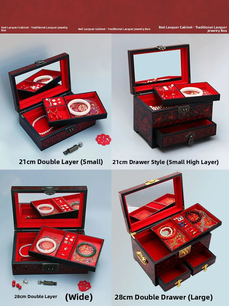 Chinese Style Wooden Lacquer Box Pu Er Tea