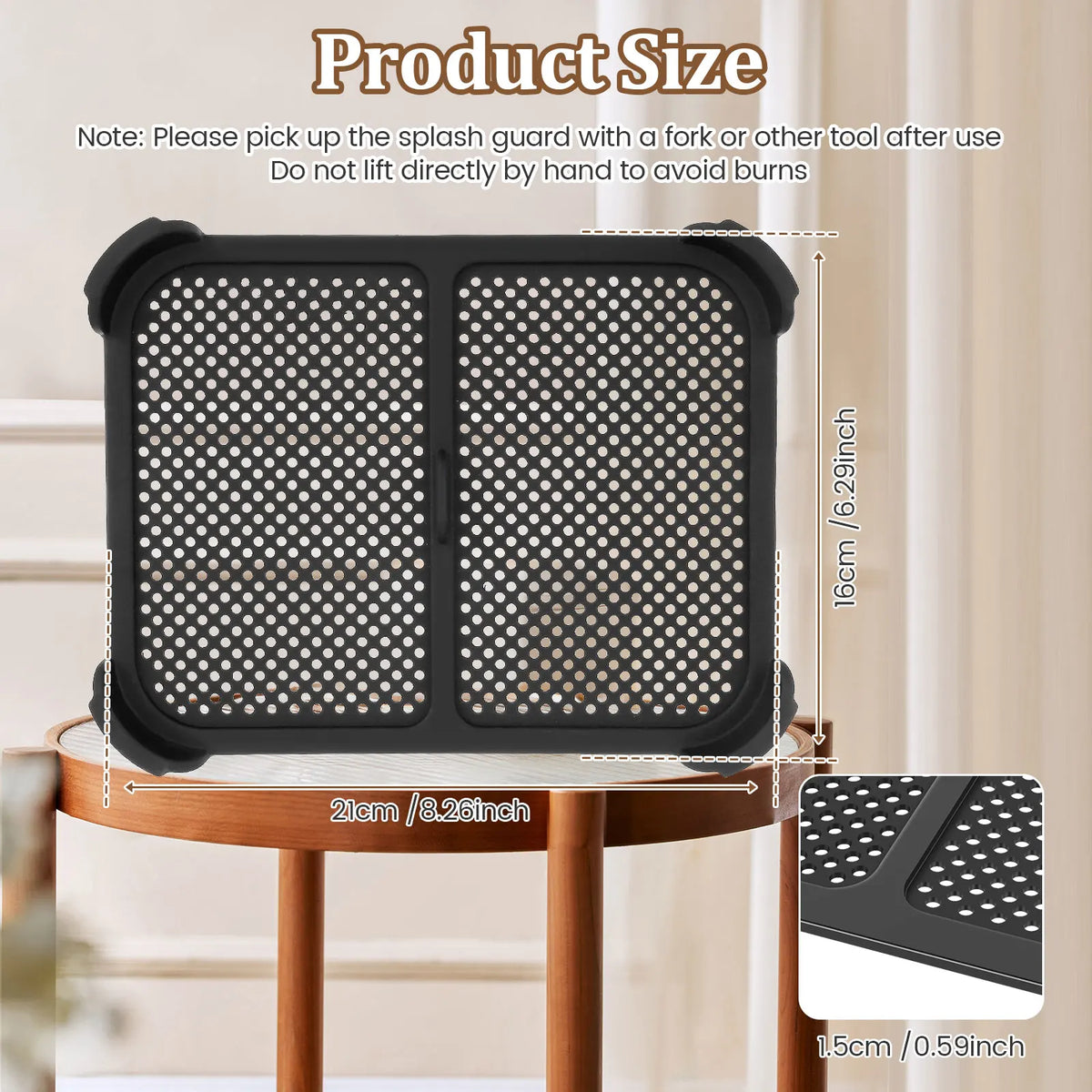 2pcs Air Fryer Splatter Guard Heat Resistant Air