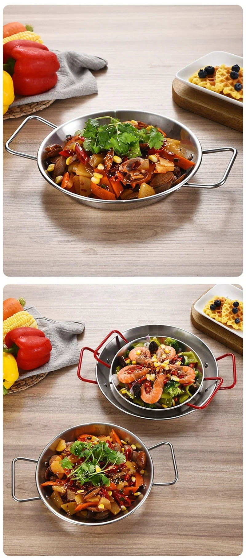 Paella Pan Smart Utensils Kitchenware Skillet Frying Stove