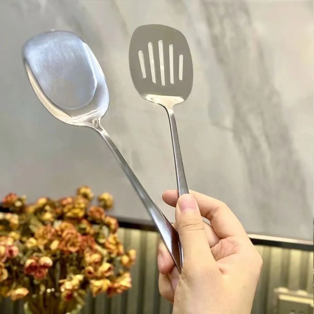 Food Grade Stainless Steel Wok Spatula Metal Utensils