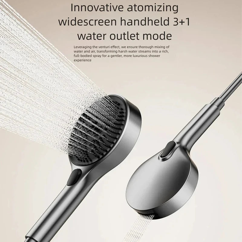 Bathroom Aluminum Gunmetal Gray Shower Silicone Brush Head