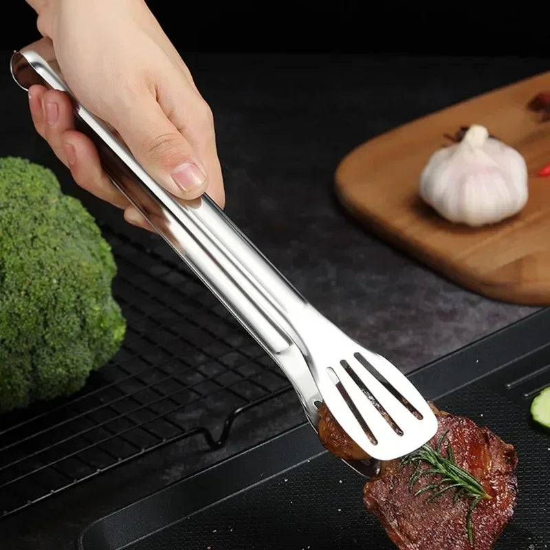 304 Stainless Steel Food Tongs Bbq Non Slip