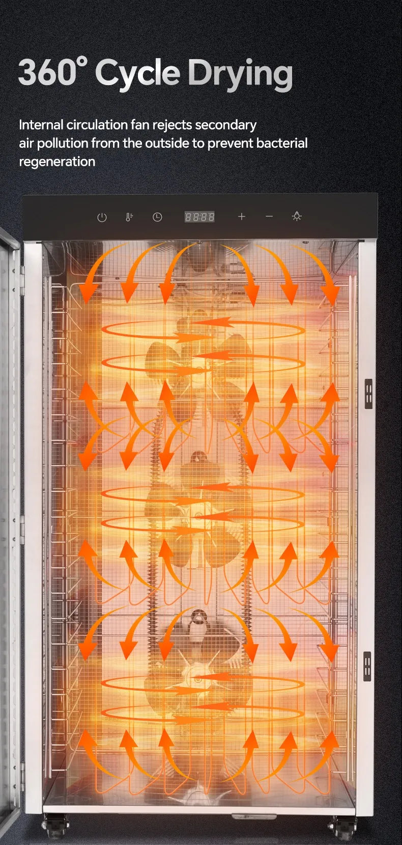 2000w Commercial Food Dehydrator 20 Trays Stainless Steel