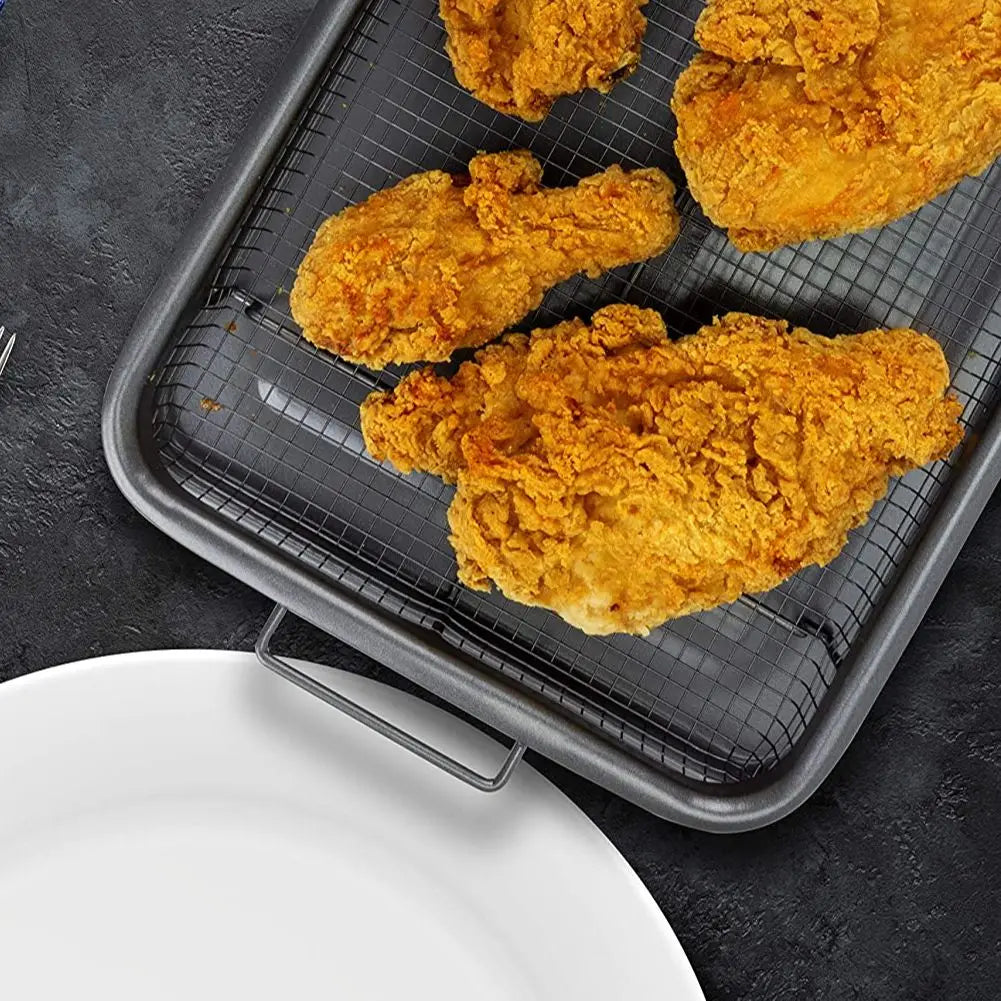 Baking Tray Oil Frying Baking Pan Non-Stick Chips