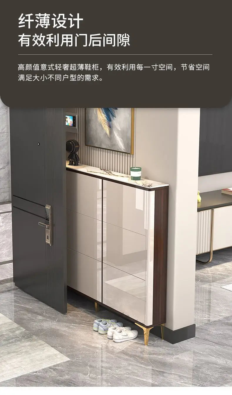 Luxury Ultra-Thin Shoe Cabinet Organizer Storage Living Room
