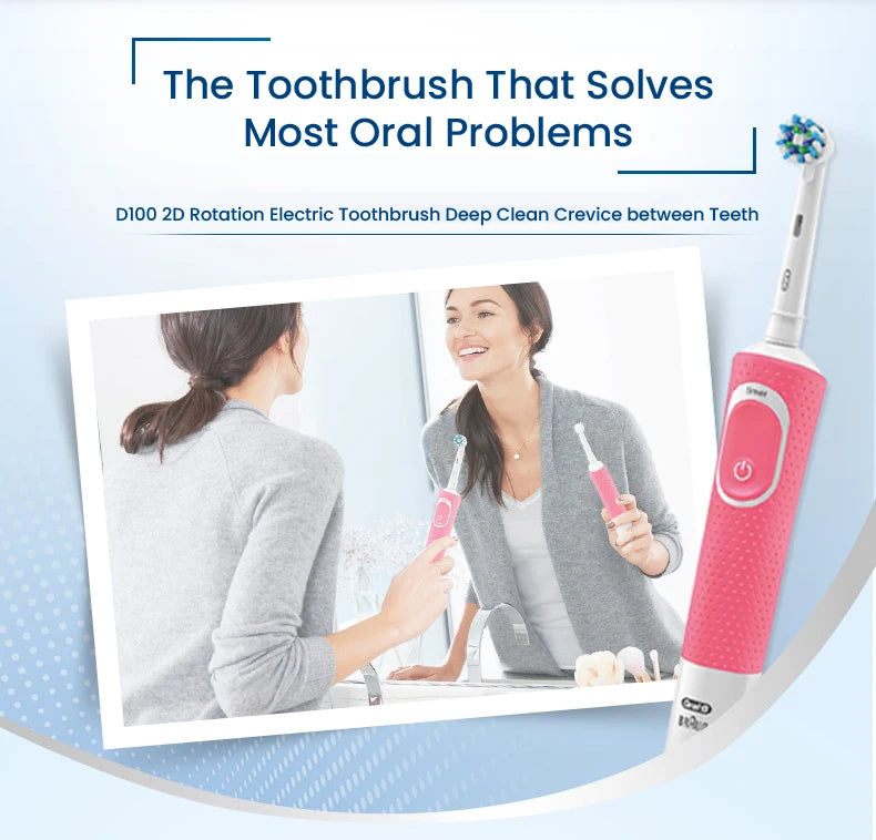 Oral D100 Electronic Toothbrush Adult Rechargeable Cross Action
