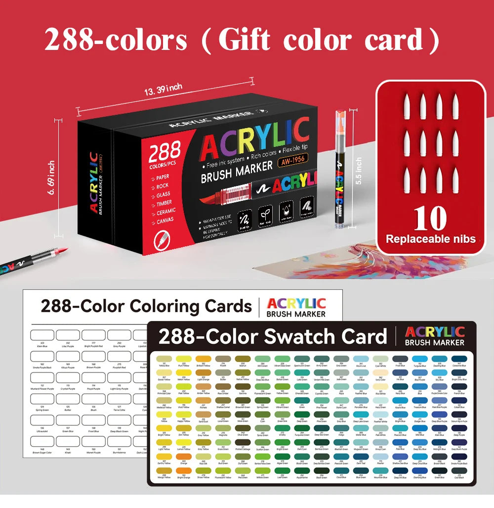 120/168/240/288 Colors Art Markers Large Color Systems Soft