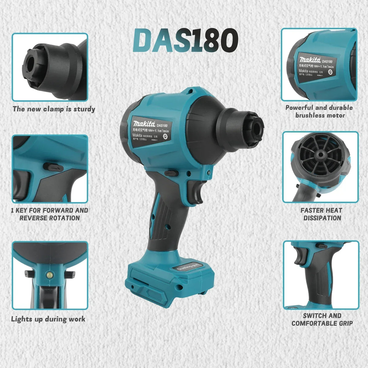 Makita Das180z 18v Lxt Cordless Air Blower Brushless