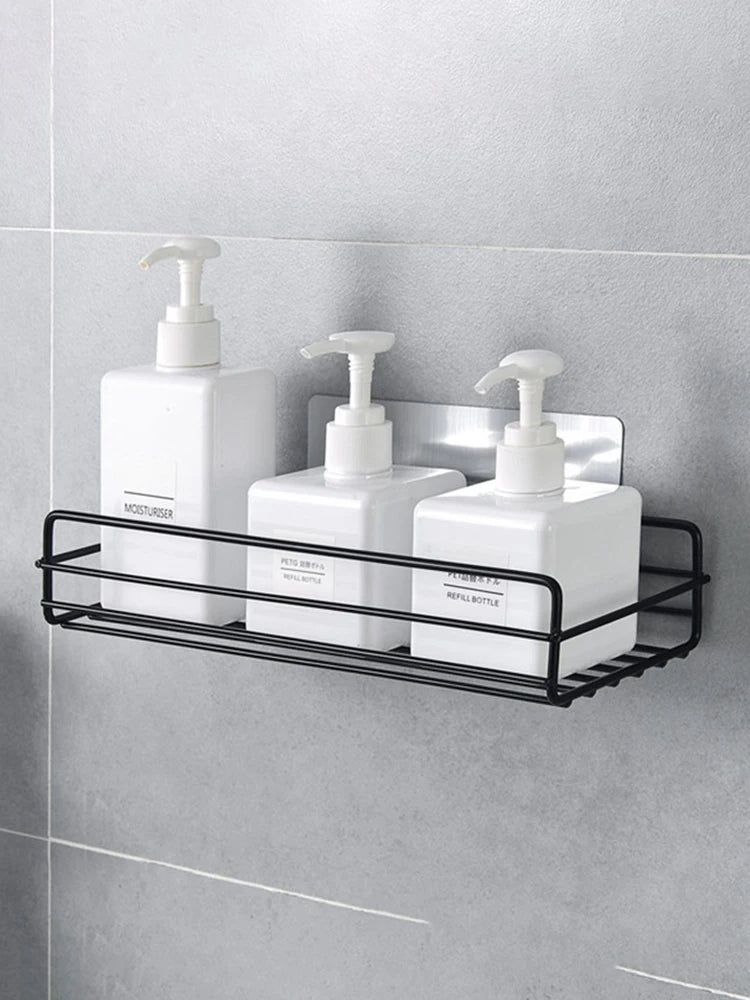 Bathroom Storage Rack Organizer Shelf Black Shelves Corner