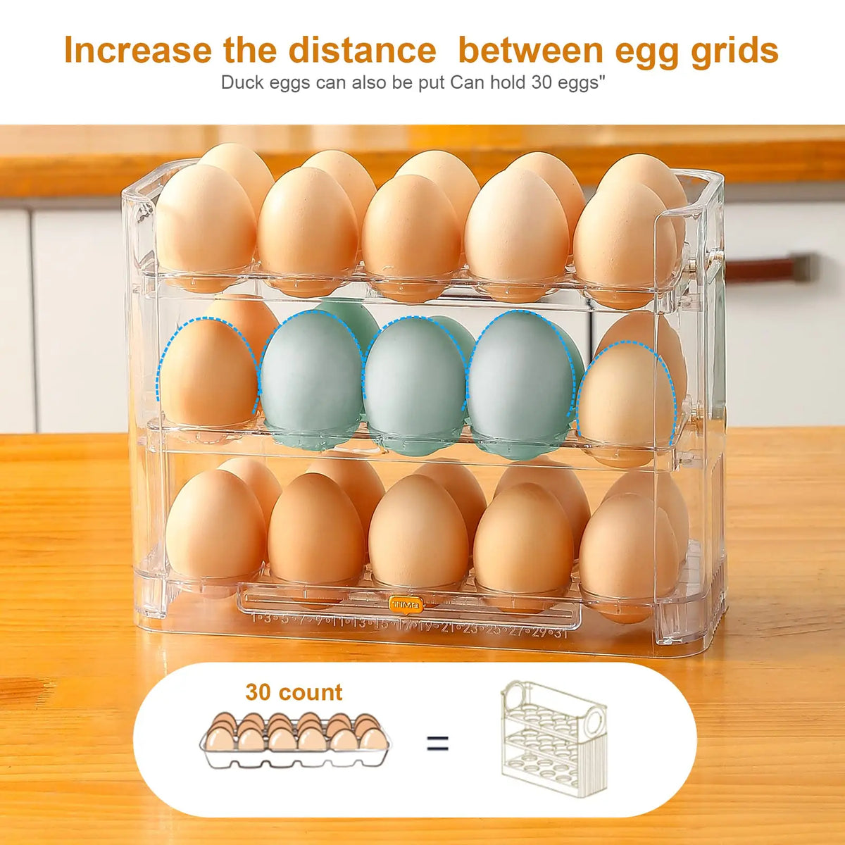 Large Capacity Egg Fridge Storage Box - Multi-Layer