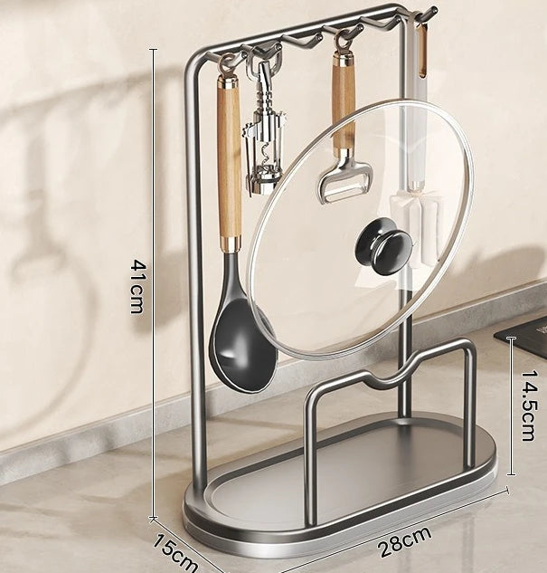 Utensil Stand Rotating Storage Hanger Hooks Countertop