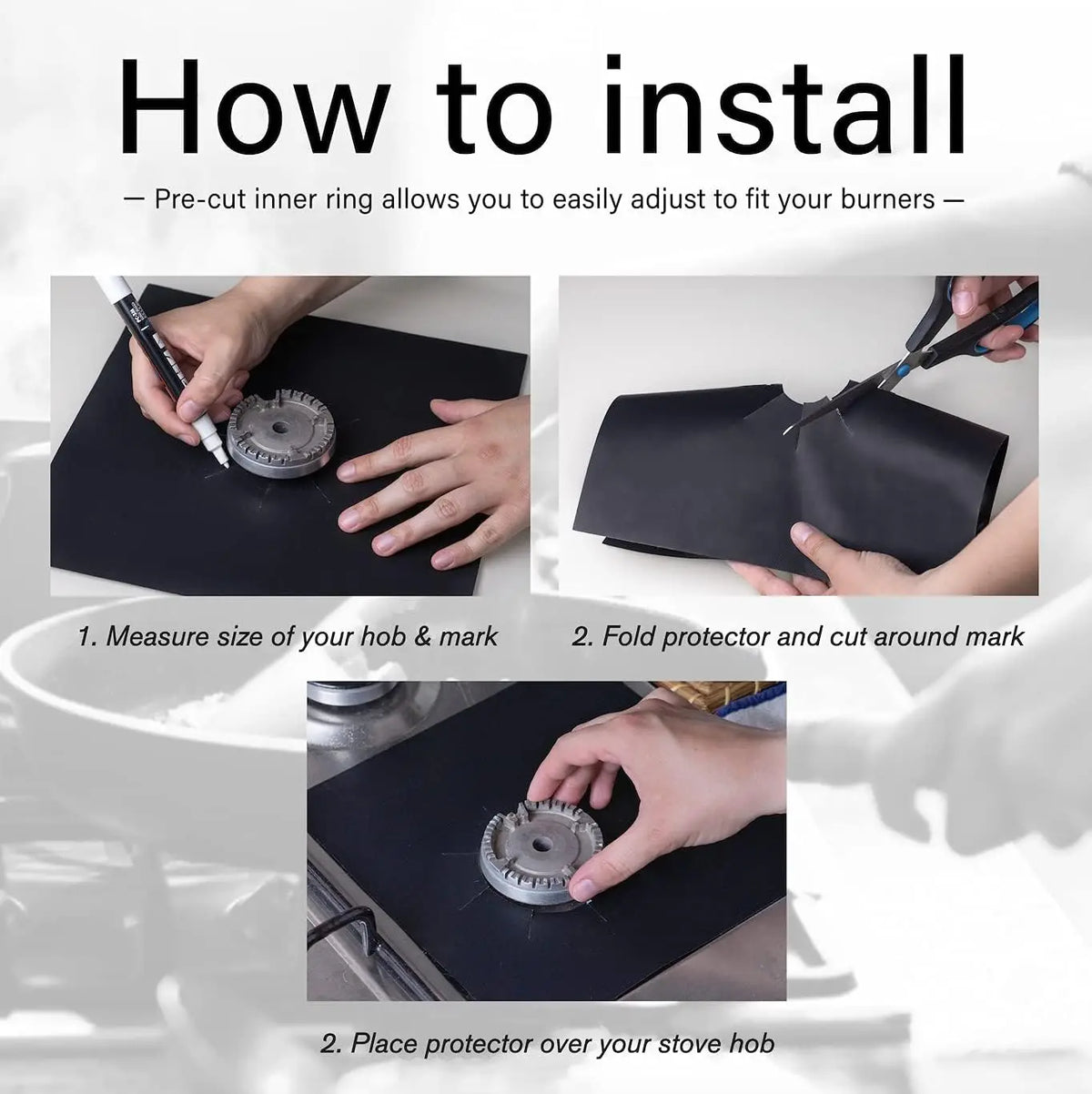 Gas Stove Burner Covers Square Heat-Resistant Oil-Proof Reusable