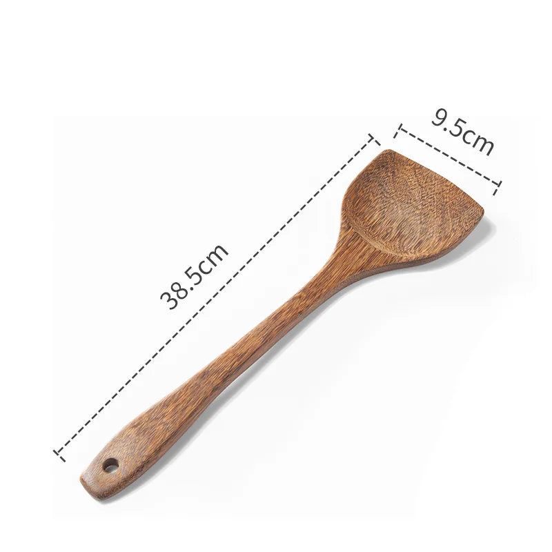 Utensils Non-Stick Cookware Wooden Handle Soup Spoon Spatula