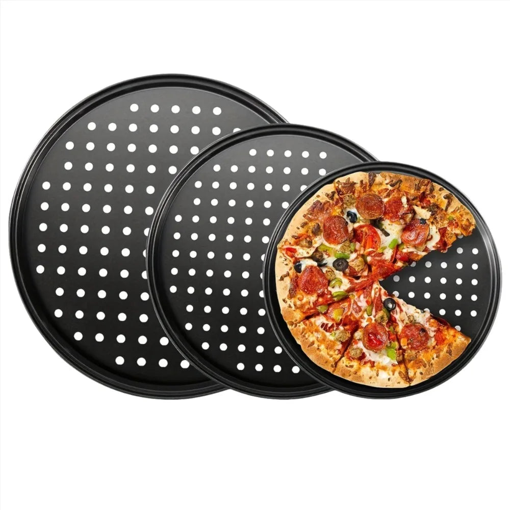 Carbon Steel Perforated Pizza Pan 9/10/11/12/14 Inch Mupti