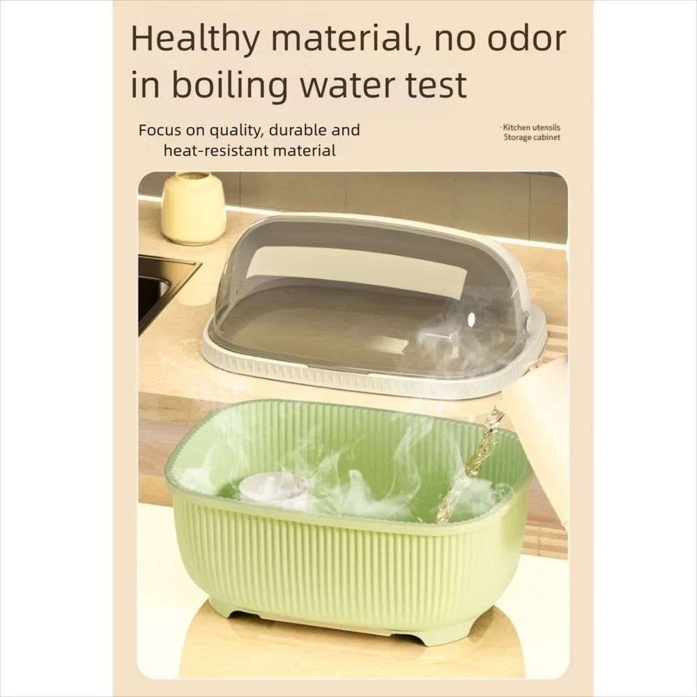 Large Capacity Dish Drainer Roof Cover Plastic Dustproof