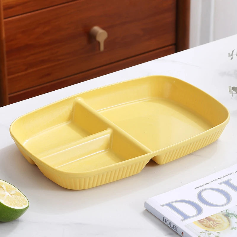 Divided Dish Diet Reusable Dinner Plate Dinnerware Portion
