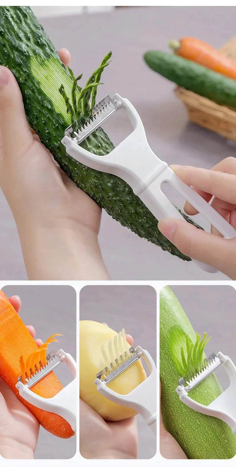 Vegetable Grater Potato Carrot Julienne Peeler Slicer Stainless
