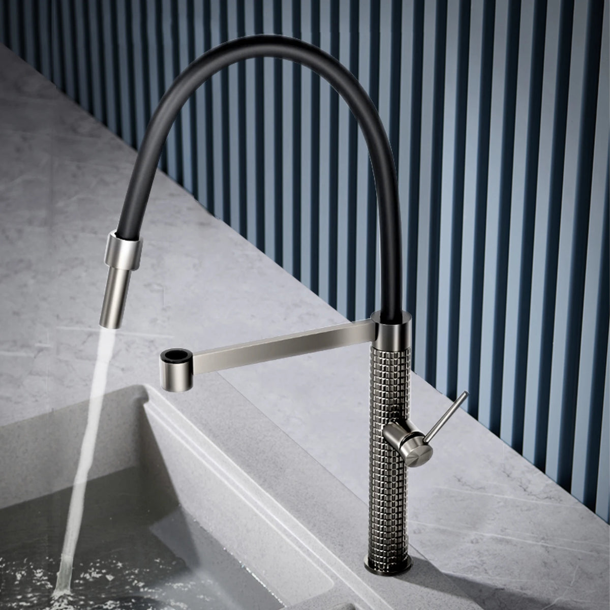 Aitana Gun Gray Luxury Brass Faucet Handle Cold