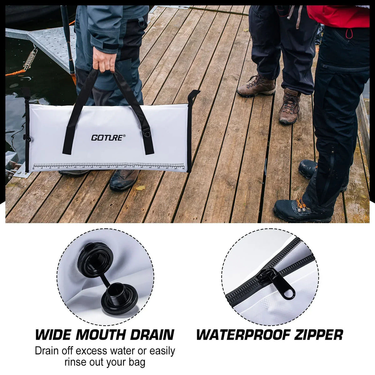 Goture Large Capacity Insulated Fish Cooler Bag Tpu