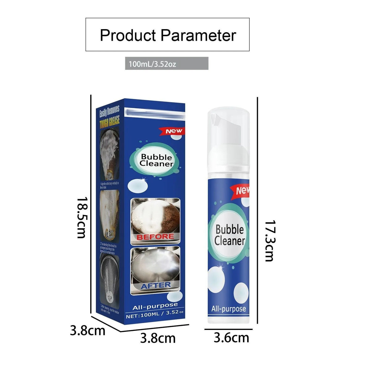 100ml/30ml Bubble Grease Cleaner Foam Cleaner Rust Remove