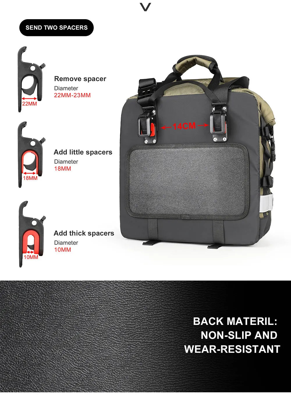 Rhinowalk 2pcs Motorcycle Saddle Bag Motor Bag 3d