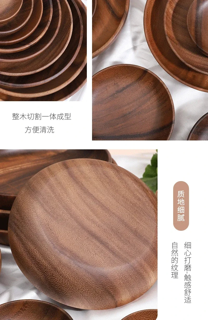 Wood Round Fruit Dish Dim Sum Fruit Salad