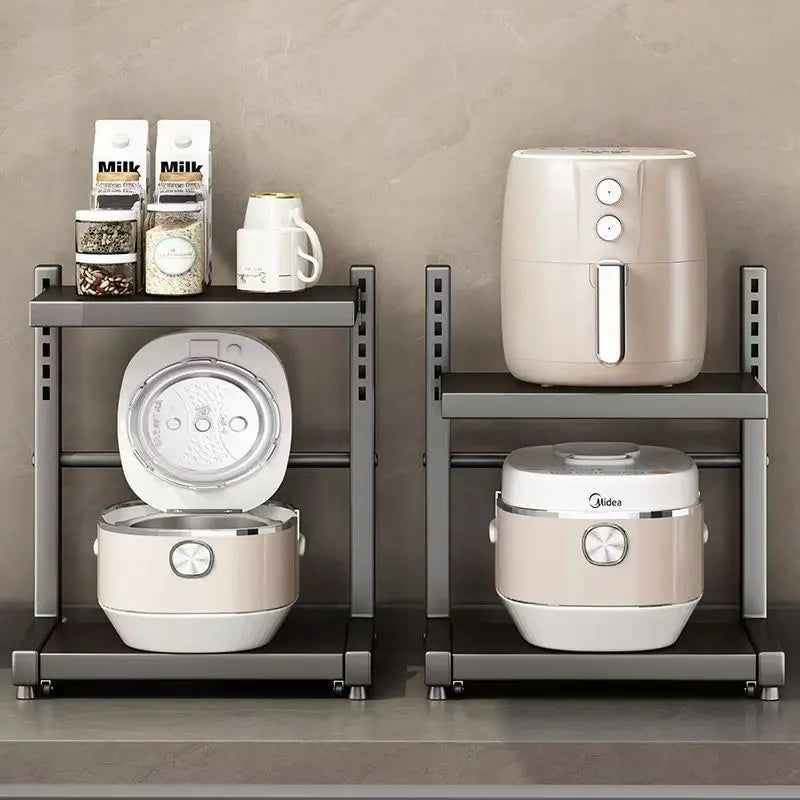 Pull Out Adjustable Storage Rack Multi-Layer Counter Organizer
