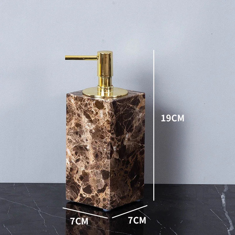 Dark Natural Marble Bathroom Brown Luxury Toothbrush Holder