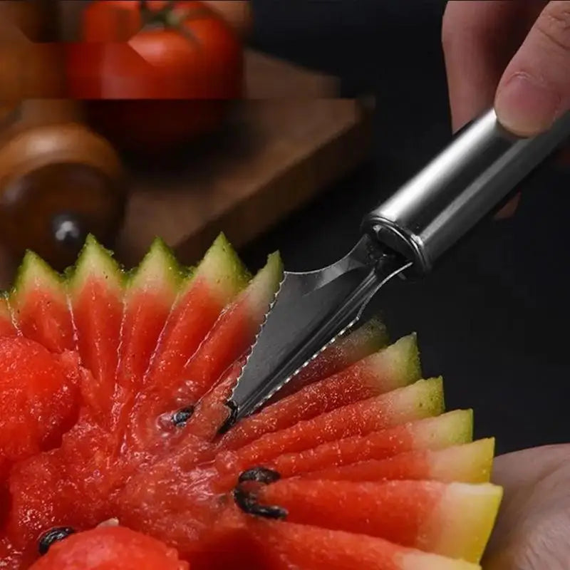 1pcs Fruit Carving Spoon Stainless Steel Waviness Baller