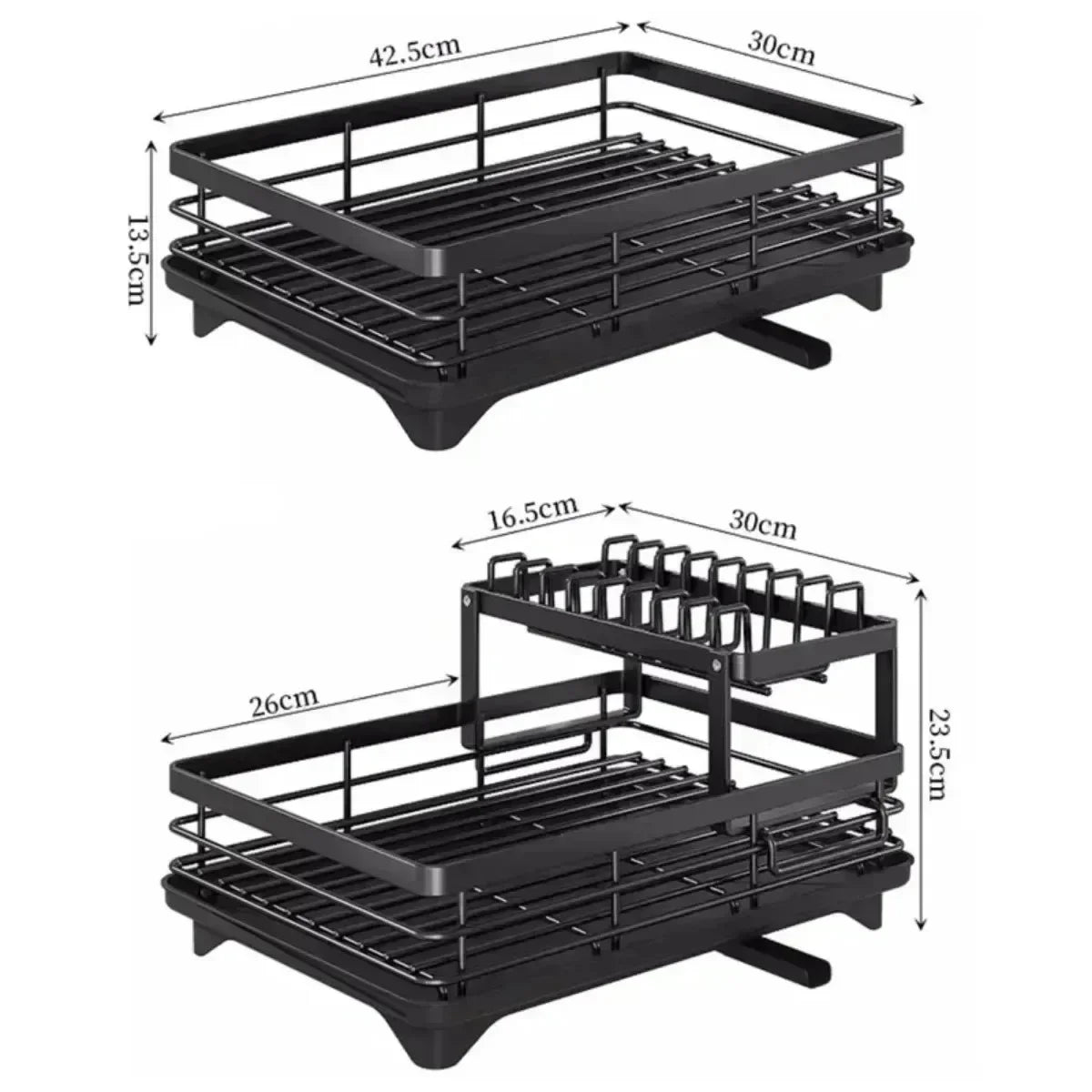 Adjustable Dish Drying Rack Drainboard Organizer Plates Over