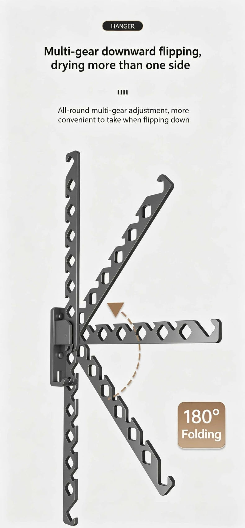 Clothes Drying Rack Collapsible Adjustable Angle Clothes Hanger