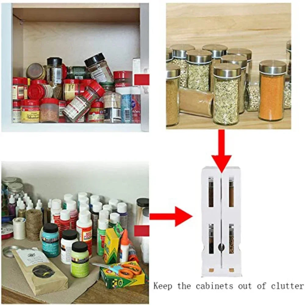 Spice Organizer Rack Multi-Function Tier Rotating Storage Shelf
