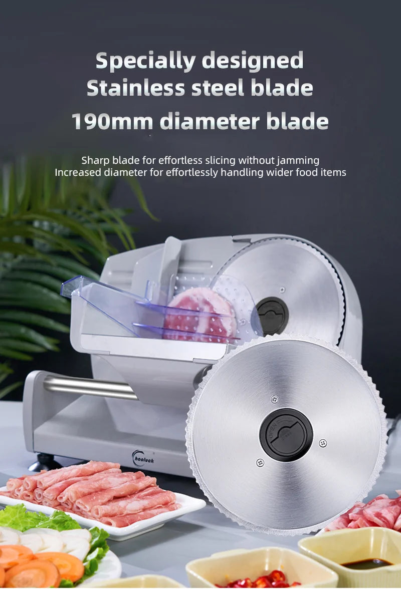Divedeer Electric Deli Meat Slicer Sus 420 Stainless