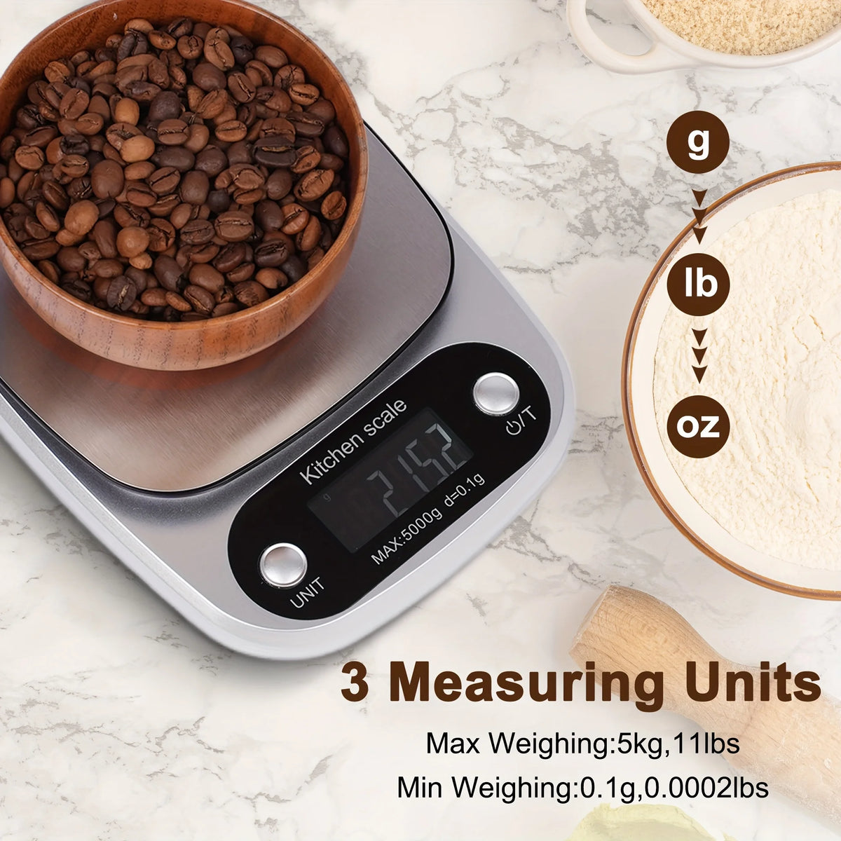 Digital Scale 5kg/0 1g 10kg/1g High Precision Food