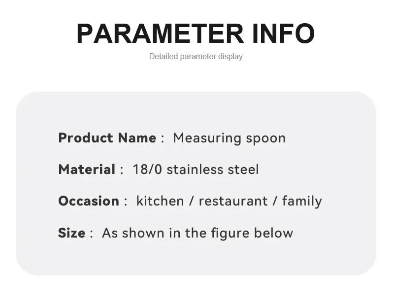 Stainless Steel Measuring Spoon 4/6/7/8 Scale Measuring Ruler